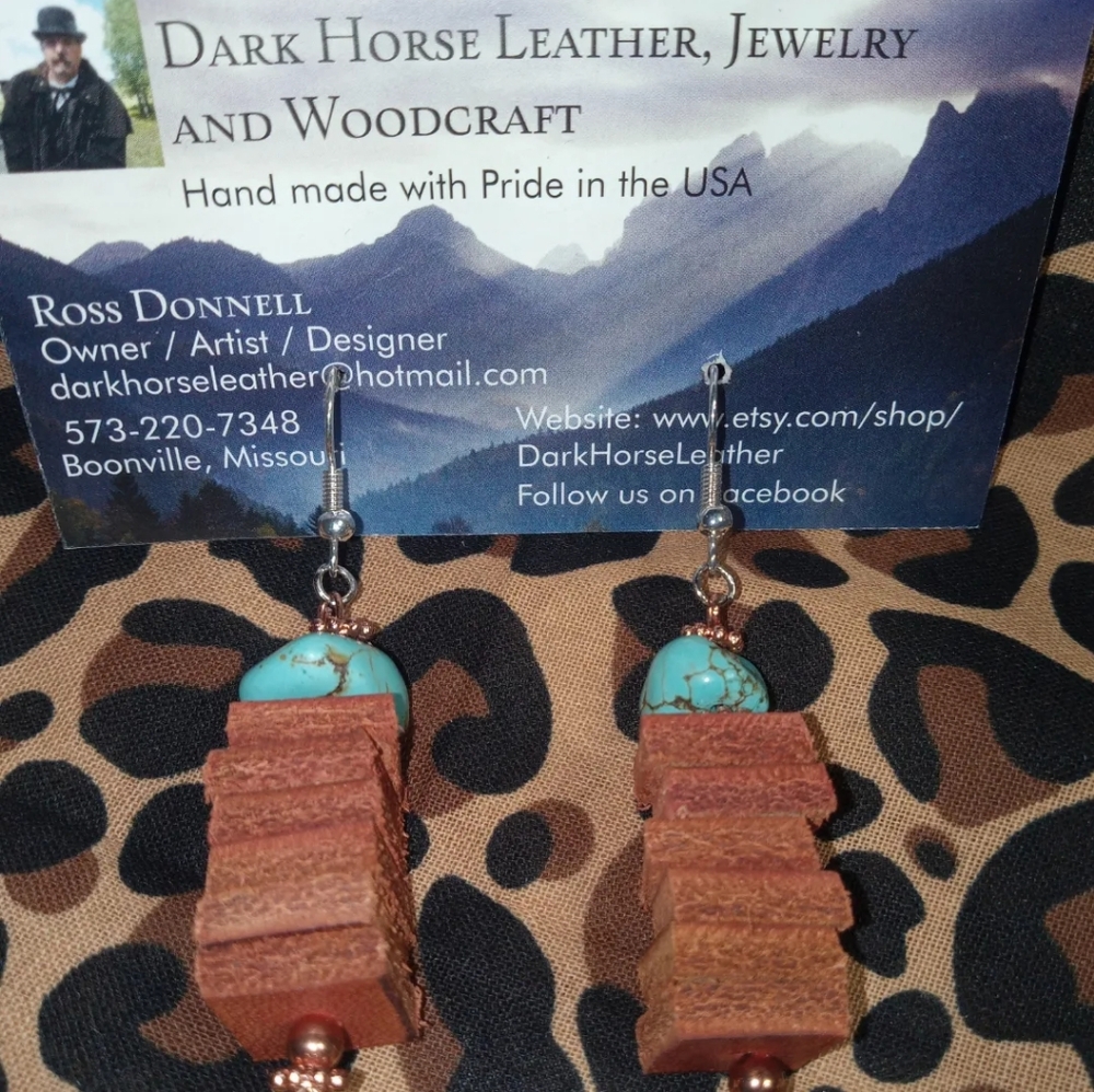 Southwestern leather earrings